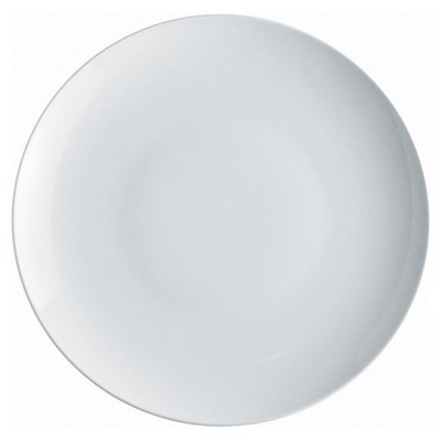 Placa de servicio redonda de Alessi-Mami en porcelana blanca